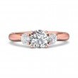 FlyerFit® 18K Pink Gold Three Stone Engagement Ring