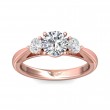 FlyerFit® 18K Pink Gold Three Stone Engagement Ring