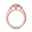 FlyerFit® 18K Pink Gold Three Stone Engagement Ring