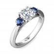 FlyerFit® Platinum Three Stone Engagement Ring
