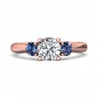 FlyerFit® 18K Pink Gold Three Stone Engagement Ring