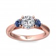FlyerFit® 18K Pink Gold Three Stone Engagement Ring