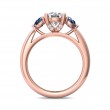 FlyerFit® 18K Pink Gold Three Stone Engagement Ring