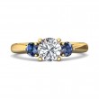 FlyerFit® 18K Yellow Gold Three Stone Engagement Ring