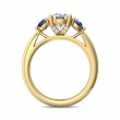 FlyerFit® 18K Yellow Gold Three Stone Engagement Ring