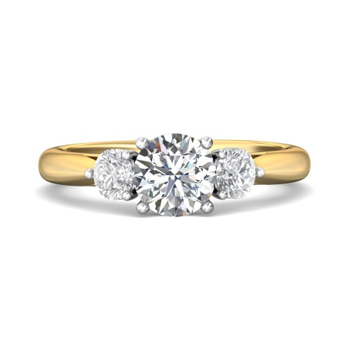 FlyerFit&reg; 14K Yellow and 14K White Gold Three Stone Engagement Ring