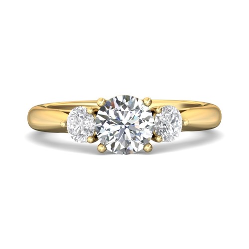 FlyerFit&reg; 18K Yellow Gold Three Stone Engagement Ring