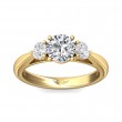 FlyerFit® 18K Yellow Gold Three Stone Engagement Ring
