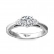 FlyerFit® 18K White Gold Three Stone Engagement Ring