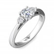 FlyerFit® 18K White Gold Three Stone Engagement Ring