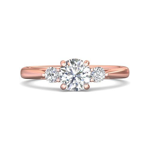 FlyerFit® 14K Pink Gold Three Stone Engagement Ring