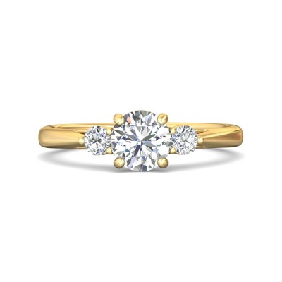 flyerfit® 14k white gold three stone engagement ring