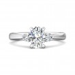 FlyerFit® 14K White Gold Three Stone Engagement Ring
