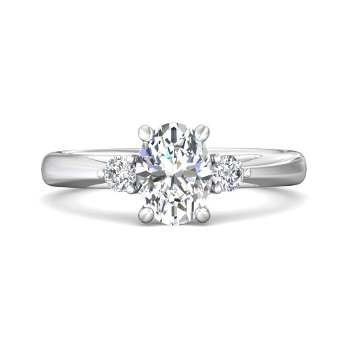 FlyerFit&reg; 18K White Gold Three Stone Engagement Ring