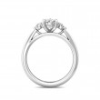 FlyerFit® 14K White Gold Three Stone Engagement Ring