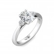 FlyerFit® 14K White Gold Three Stone Engagement Ring
