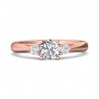 FlyerFit® 18K Pink Gold Three Stone Engagement Ring