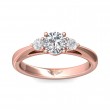 FlyerFit® 18K Pink Gold Three Stone Engagement Ring