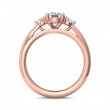 FlyerFit® 18K Pink Gold Three Stone Engagement Ring