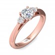 FlyerFit® 18K Pink Gold Three Stone Engagement Ring