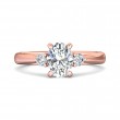 FlyerFit® 14K Pink Gold Three Stone Engagement Ring