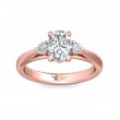FlyerFit® 14K Pink Gold Three Stone Engagement Ring
