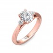 FlyerFit® 14K Pink Gold Three Stone Engagement Ring