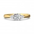 FlyerFit® 14K Yellow and 14K White Gold Three Stone Engagement Ring