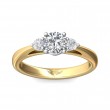FlyerFit® 14K Yellow and 14K White Gold Three Stone Engagement Ring