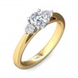 FlyerFit® 14K Yellow and 14K White Gold Three Stone Engagement Ring