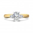FlyerFit® 14K Yellow and 14K White Gold Three Stone Engagement Ring