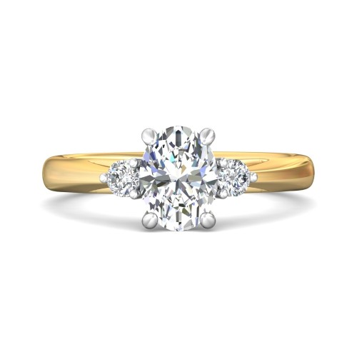 FlyerFit&reg; 14K Yellow and 14K White Gold Three Stone Engagement Ring