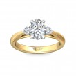 FlyerFit® 14K Yellow and 14K White Gold Three Stone Engagement Ring