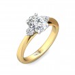 FlyerFit® 14K Yellow and 14K White Gold Three Stone Engagement Ring