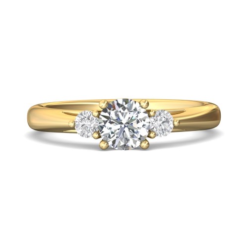 FlyerFit&reg; 14K Yellow Gold Three Stone Engagement Ring
