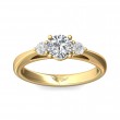 FlyerFit® 18K Yellow Gold Three Stone Engagement Ring