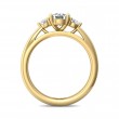 FlyerFit® 18K Yellow Gold Three Stone Engagement Ring