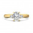 FlyerFit® 18K Yellow Gold Three Stone Engagement Ring