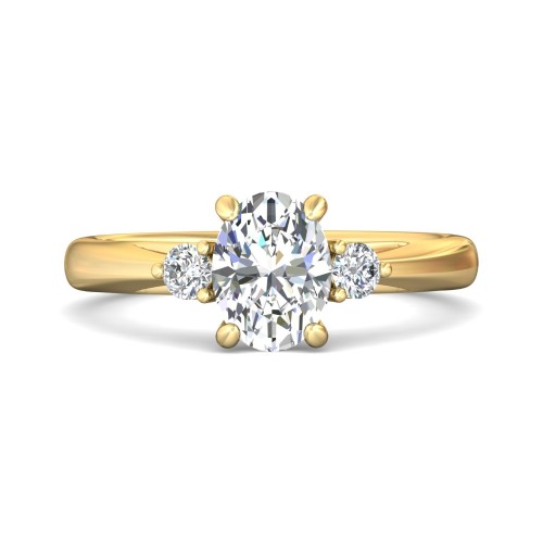 FlyerFit&reg; 18K Yellow Gold Three Stone Engagement Ring