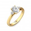 FlyerFit® 18K Yellow Gold Three Stone Engagement Ring