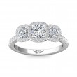 FlyerFit® 14K White Gold Three Stone Engagement Ring