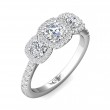 FlyerFit® 14K White Gold Three Stone Engagement Ring