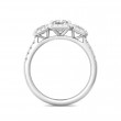 FlyerFit® 18K White Gold Three Stone Engagement Ring