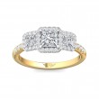 FlyerFit® 14K Yellow and 14K White Gold Three Stone Engagement Ring