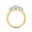 FlyerFit® 14K Yellow and 14K White Gold Three Stone Engagement Ring