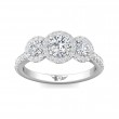 FlyerFit® 18K White Gold Three Stone Engagement Ring