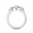 FlyerFit® 18K White Gold Three Stone Engagement Ring