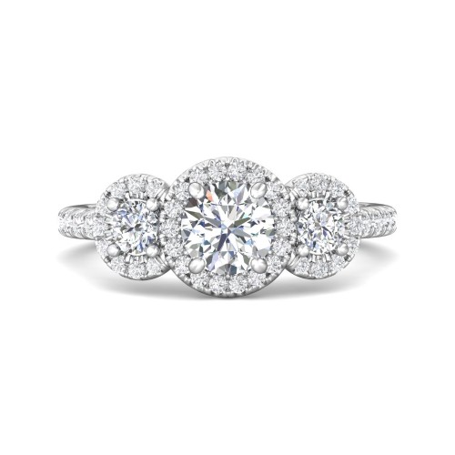 FlyerFit&reg; Platinum Three Stone Engagement Ring