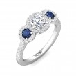 FlyerFit® 14K White Gold Three Stone Engagement Ring