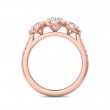 FlyerFit® 14K Pink Gold Three Stone Engagement Ring